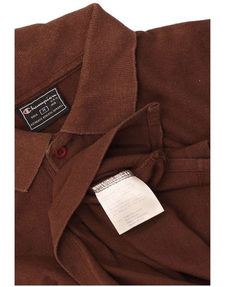 Champion Mens Polo Shirt Medium Brown Cotton