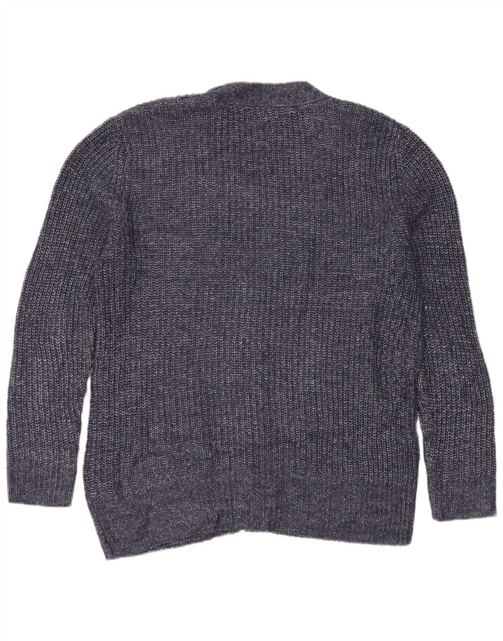 Marks & Spencer Womens Cardigan Sweater UK 14 Medium Navy Blue Flecked