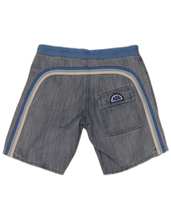 Pantaloncini da bagno da uomo SUNDEK in cotone color block blu medio