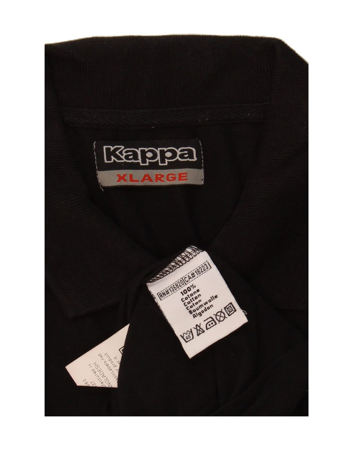 KAPPA Mens Polo Shirt XL Black Cotton Vintage Kappa and Second-Hand Kappa from Messina Hembry 