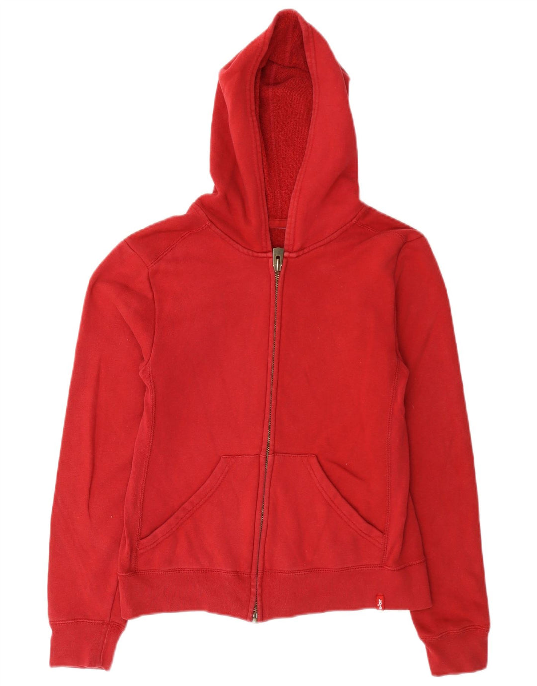 Levi's Womens Crop Zip Hoodie Sweater UK 10 Small Red