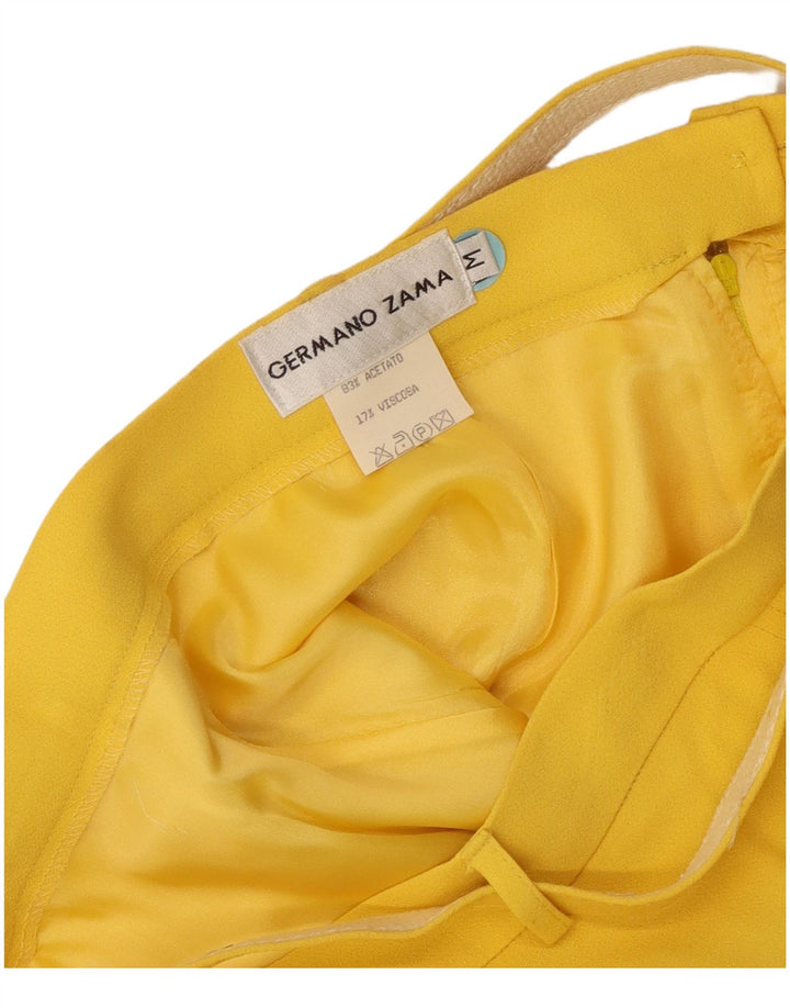 Gonna a trapezio da donna Germano Zama media W28 acetato giallo