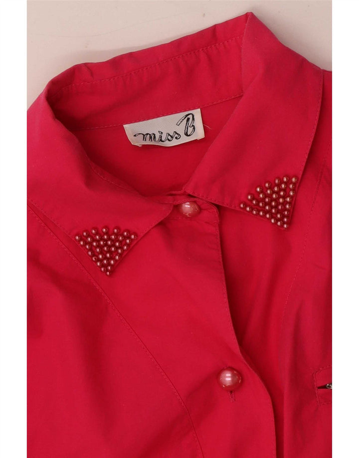Vintage Dame Kortærmet Pullover Skjortekjole IT 42 Medium Pink