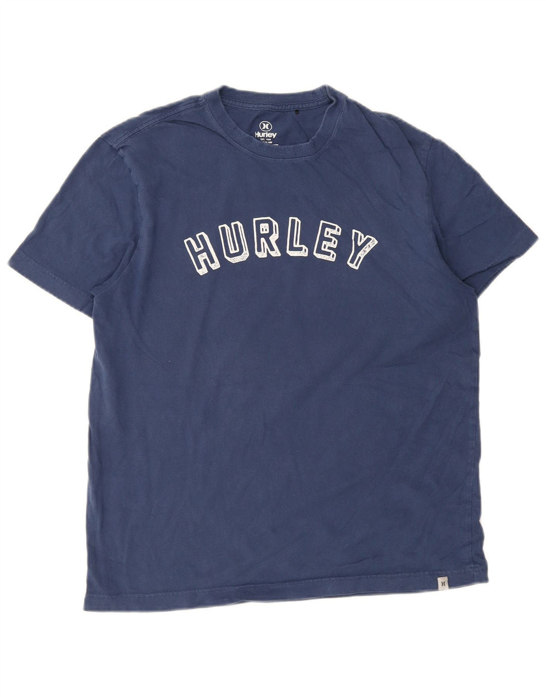 Hurley Mens Graphic T-Shirt Top Medium Navy Blue Cotton
