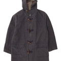 Stefanel Herre Hooded Duffel Coat UK 38 Medium Blue Wool