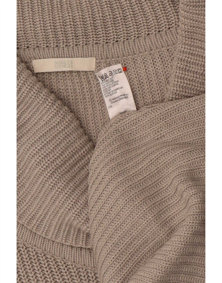 Marks & Spencer Womens Long Sleeve Roll Neck Jumper Dress UK 12 Medium Grey