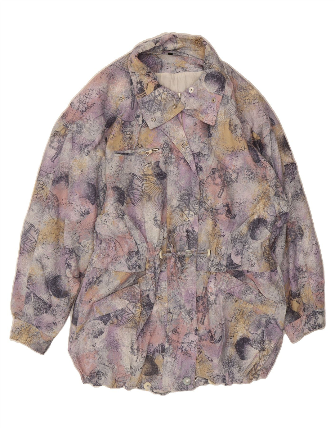 VINTAGE Womens Windbreaker Coat EU 38 Medium Multicoloured Vintage Vintage and Second-Hand Vintage from Messina Hembry 