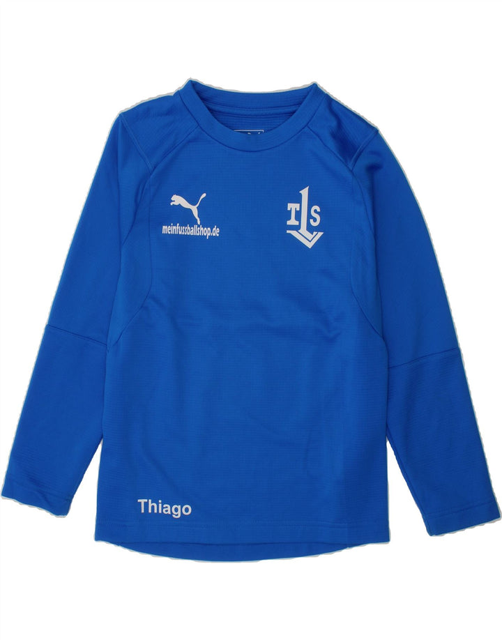 PUMA Boys Graphic Top Long Sleeve 7-8 Years Small Blue Polyester Vintage Puma and Second-Hand Puma from Messina Hembry 