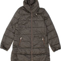 MASSIMO DUTTI Womens Hooded Padded Coat UK 16 Large Grey Nylon Vintage Massimo Dutti and Second-Hand Massimo Dutti from Messina Hembry 