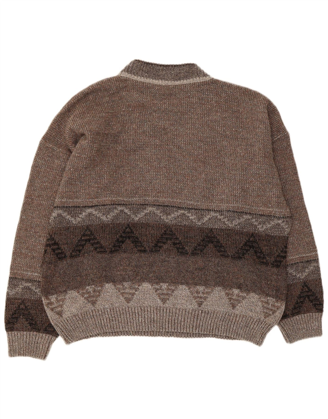 Pitti Mens Turtle Neck Jumper Sweater XL Grey Geometric Acrylic
