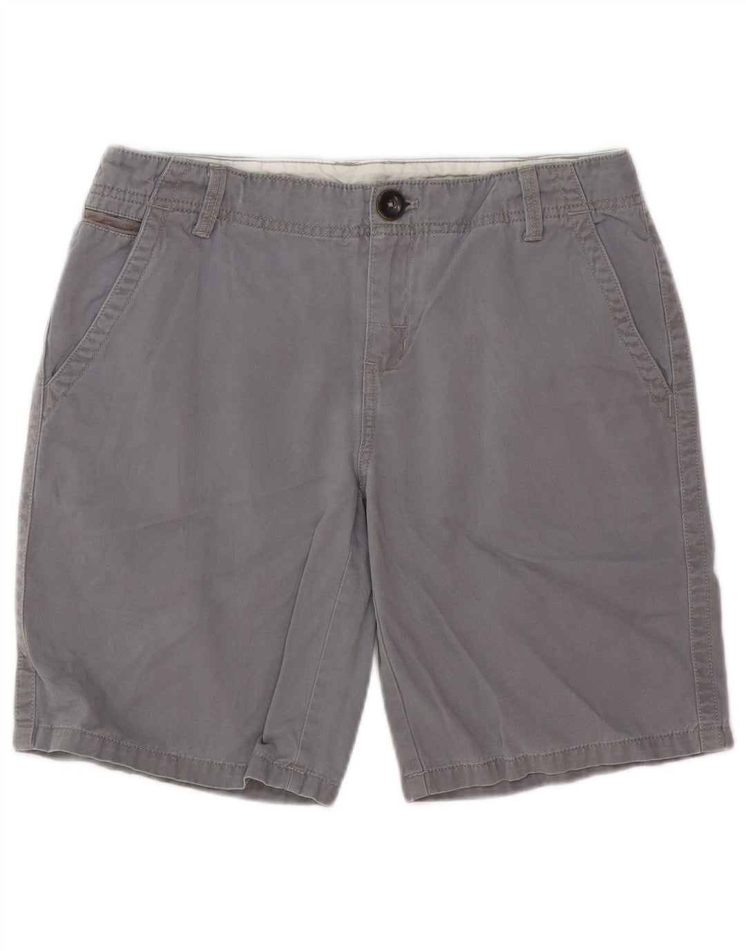 Eddie Bauer Womens Chino Shorts US 8 Medium W30 Grey Cotton