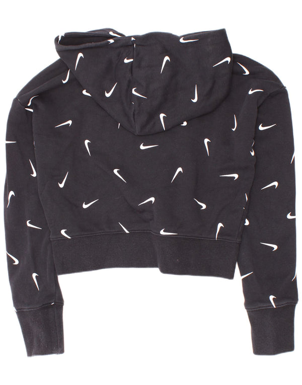 Nike Girls Crop Graphic Standard Fit hættetrøjetrøje 10-11 år Medium Sort