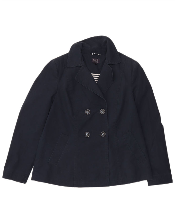 Marks & Spencer Caban pour femme UK 10 Petit coton bleu marine
