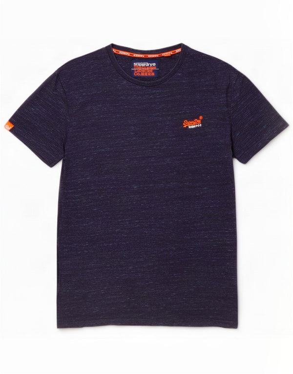 Superdry T-shirt graphique pour homme en coton moucheté bleu large