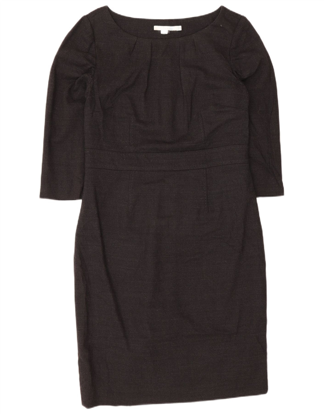 Boden Dame 3/4 ærmet Regular Sheath Dress UK 12 Medium Grey Uld