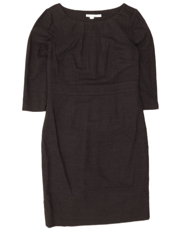 Boden Dame 3/4 ærmet Regular Sheath Dress UK 12 Medium Grey Uld