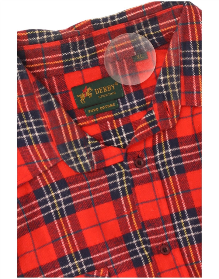 Derby Mens Flannel Shirt XL Red Check Cotton