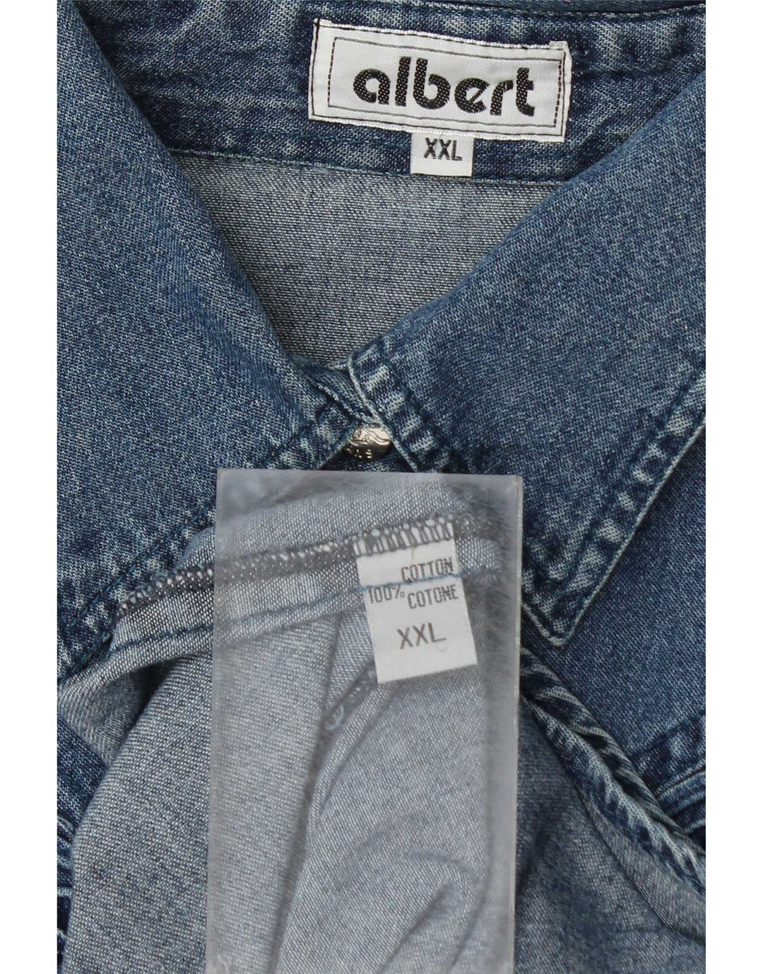 Albert Womens Denim Shirt UK 20 2XL Blue Cotton
