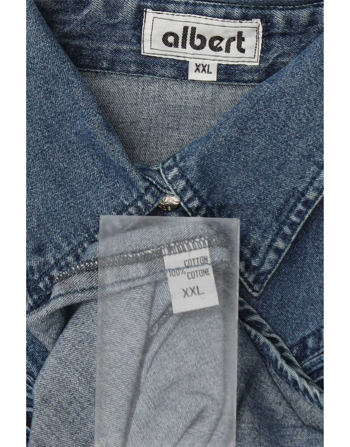 Albert Womens Denim Shirt UK 20 2XL Blue Cotton