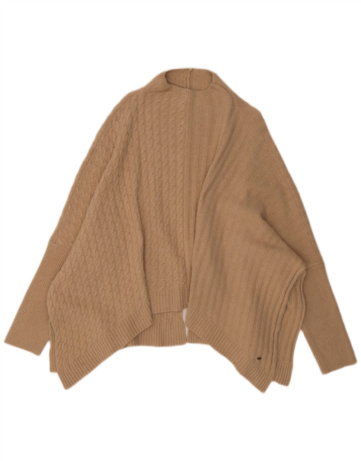 Ted Baker Womens Poncho Jumper UK 16 Large Beige Polyamide