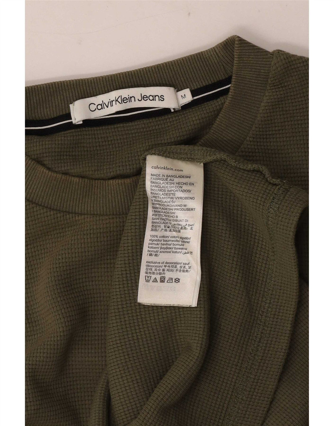 Calvin Klein Jeans Herre Grafisk Top Langærmet Medium Khaki Bomuld