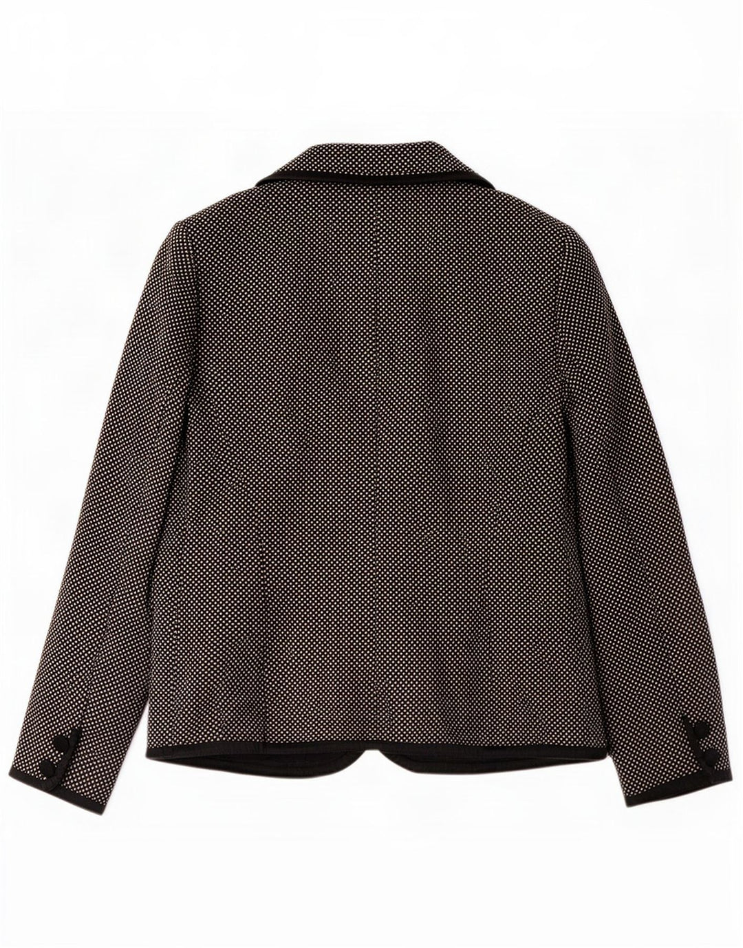 Luisa Spagnoli Damen 3-Knopf-Blazerjacke UK 10 Small Schwarz gesprenkelte Wolle