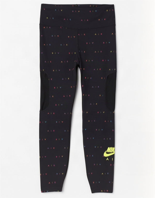 Damskie legginsy Nike Graphic UK 12, średni czarny poliester