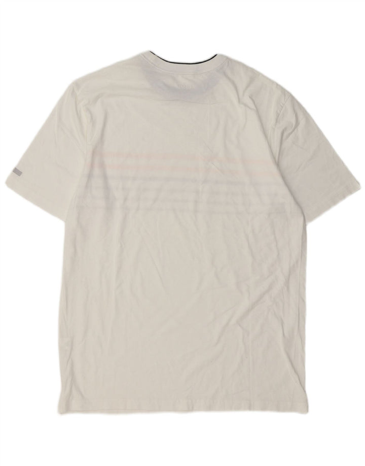 Izod Mens T-Shirt Top Large White Striped Cotton