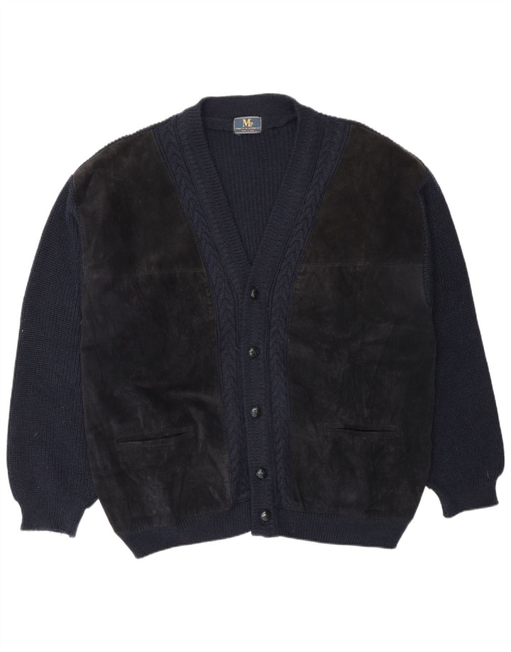 Pulover cardigan pentru bărbați MP XL bleumarin