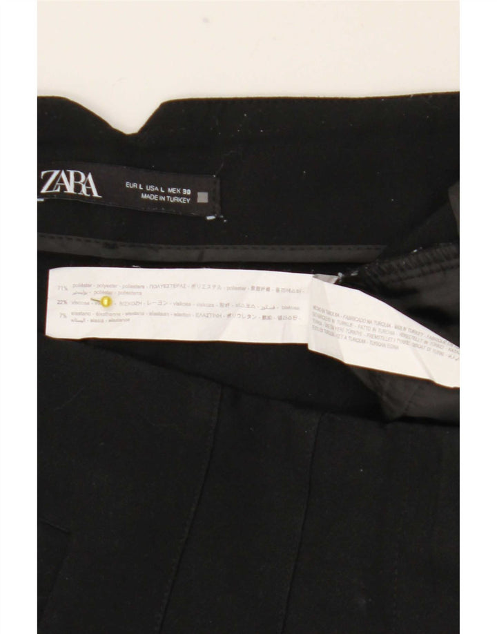 Zara Womens Tapered Suit Trousers Large W30 L27 Black Polyester