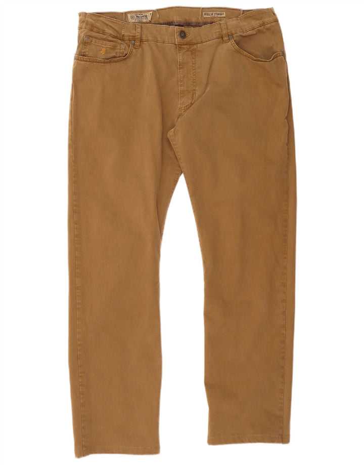 Marlboro Classics Mens Regular Straight Casual Trousers W40 L31 Brown