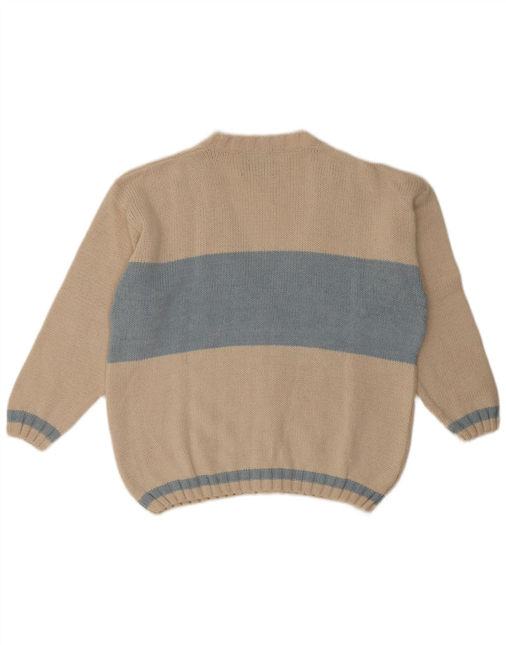 Sercap Herre Cardigan Sweater XL Beige Colourblock Bomuld