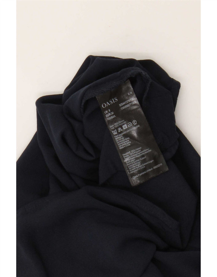 Oasis Womens Crop Off Shoulder Top UK 8 Small Navy Blue Viscose