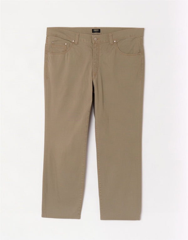 Pioneer Mens Rando Straight Casual Trousers W42 L30 Beige Cotton