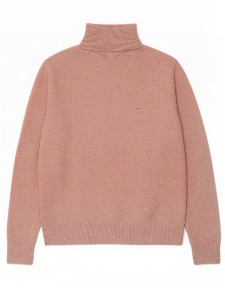 Marks & Spencer Womens Roll Neck Jumper Sweater UK 10 Small Pink Polyester