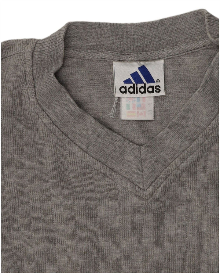 T-shirt ADIDAS da uomo Top grande in cotone grigio