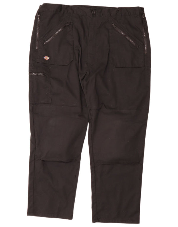 Calças cargo retas masculinas Dickies W44 L29 poliéster preto