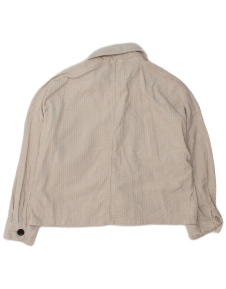 Zara Womens Corduroy Jacket UK 14 Medium White Cotton