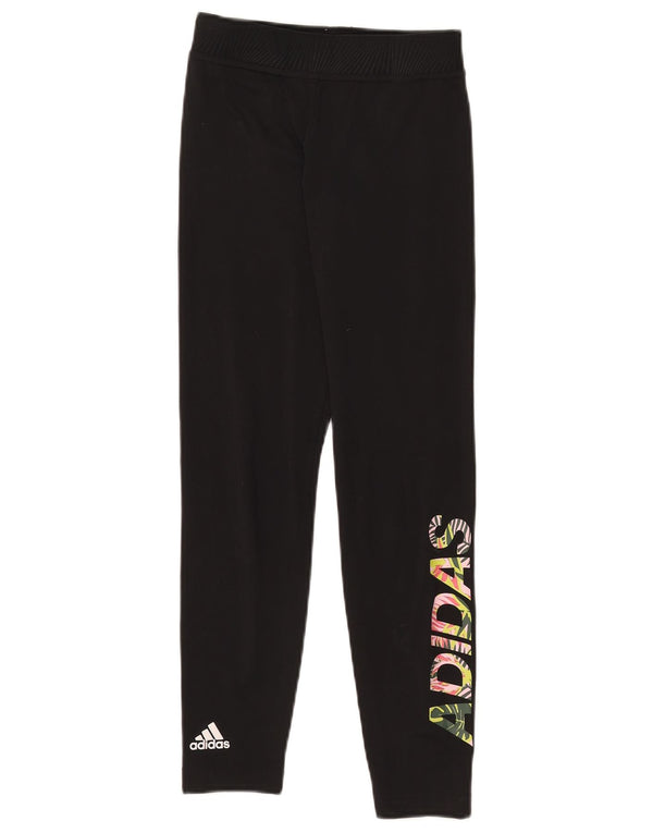 Adidas piger grafiske leggings 11-12 år W24 L25 sort polyester