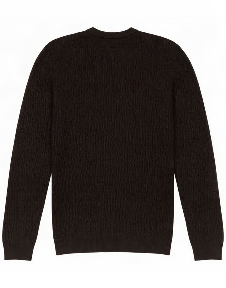 Reiss Mens Crew Neck Jumper Sweater Medium Black Wool