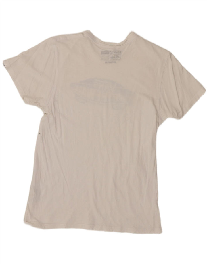 VANS Mens Custom Fit Graphic T-Shirt Top Medium White Cotton