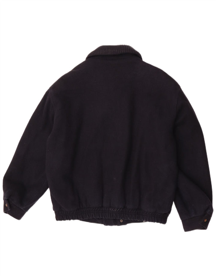 Vintage herre bomberjakke UK 42 XL marineblå uld