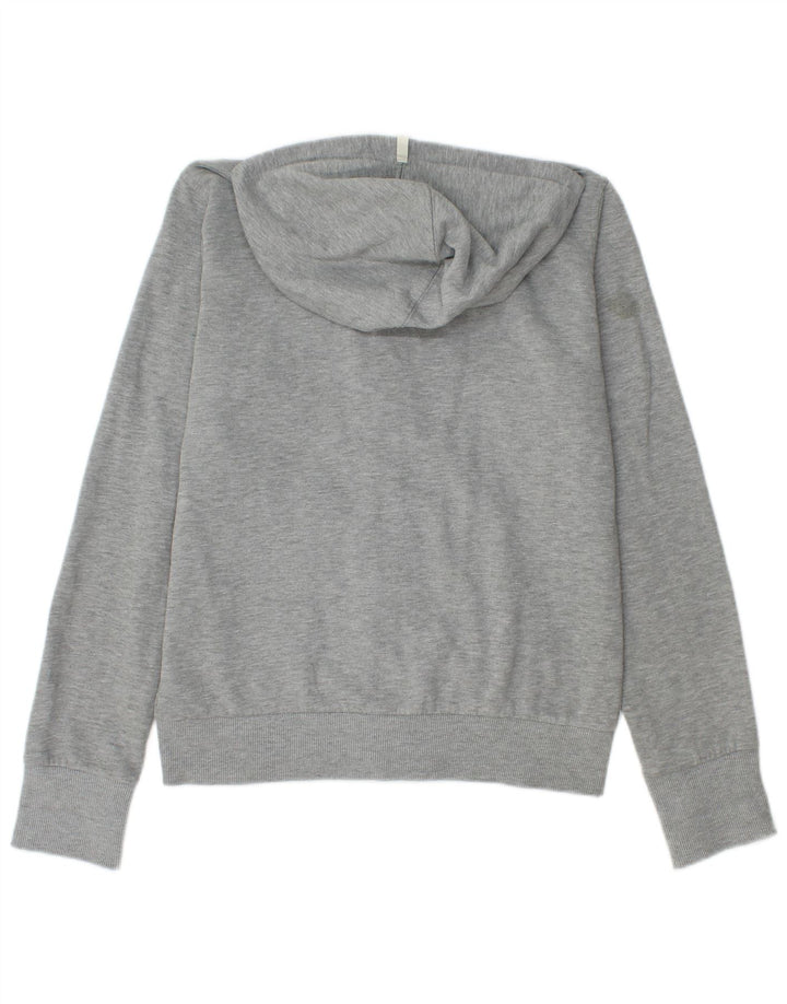 Puma Womens Zip Hoodie Sweater UK 14 Medium Grey Flecked