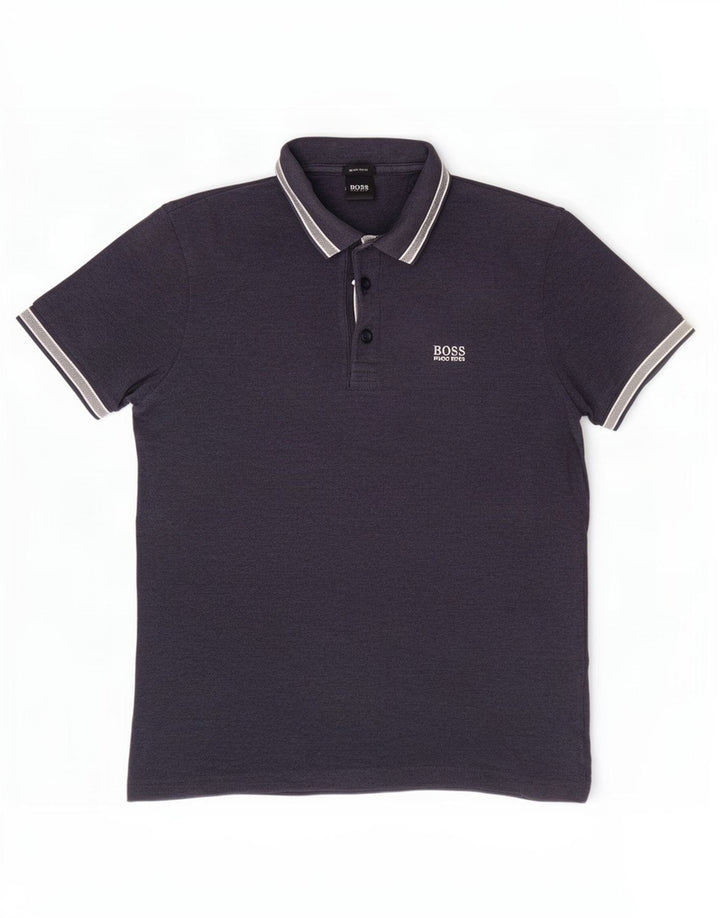 Hugo Boss Mens Regular Fit Polo Shirt Medium Navy Blue Cotton