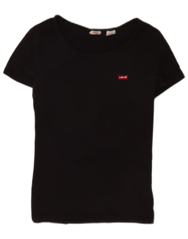 Levi's Damen T-Shirt Top UK 12 Medium Schwarz