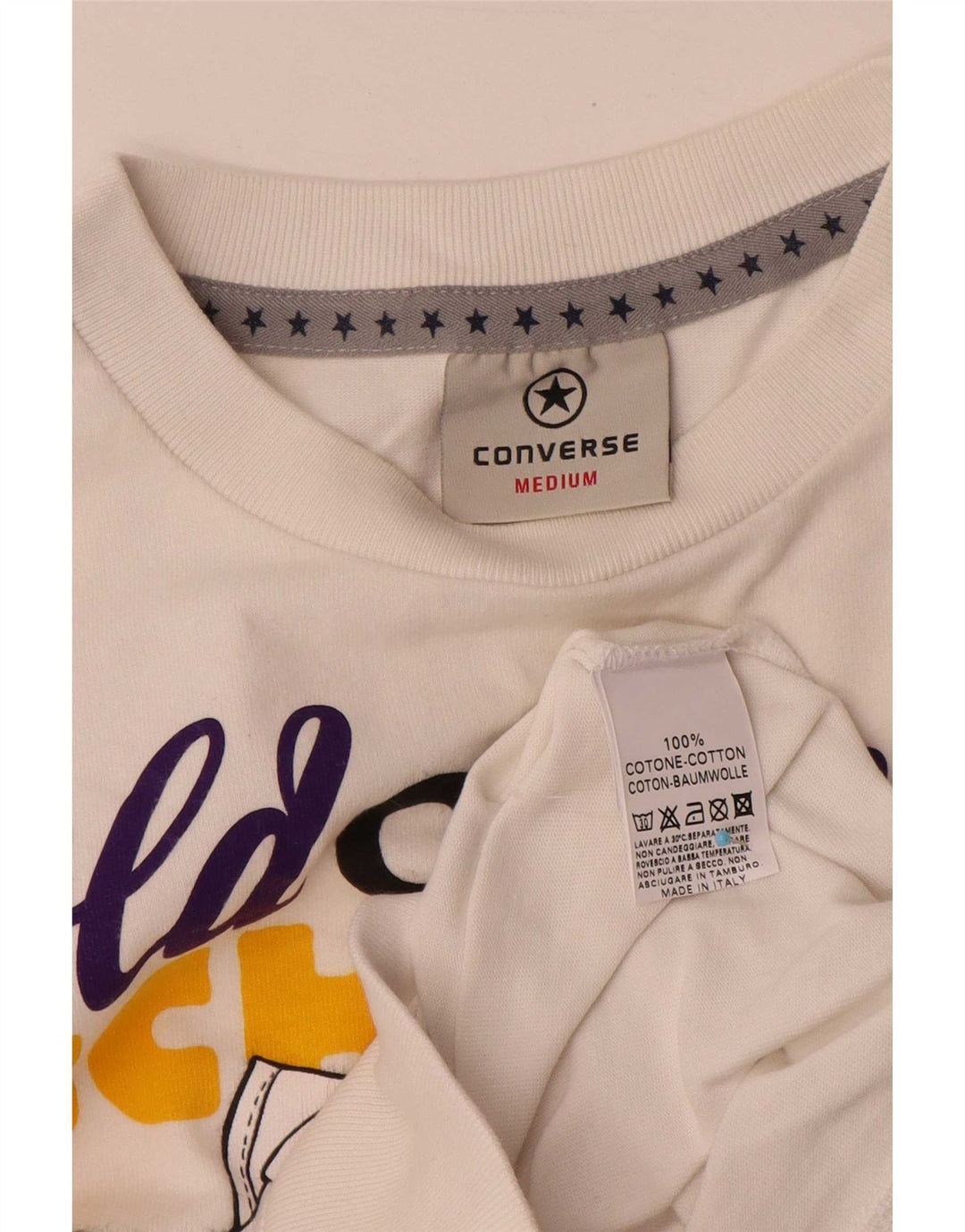 Converse grafisk sweatshirt til mænd Medium hvid bomuld
