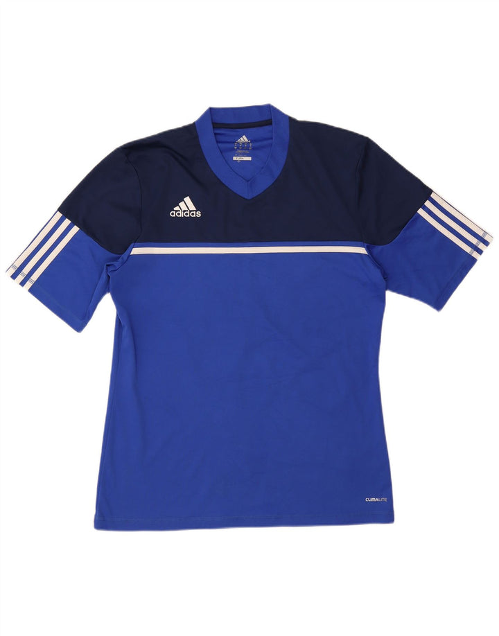 Adidas Mens Marco Graphic T-Shirt Top Medium Blue Colourblock Polyester