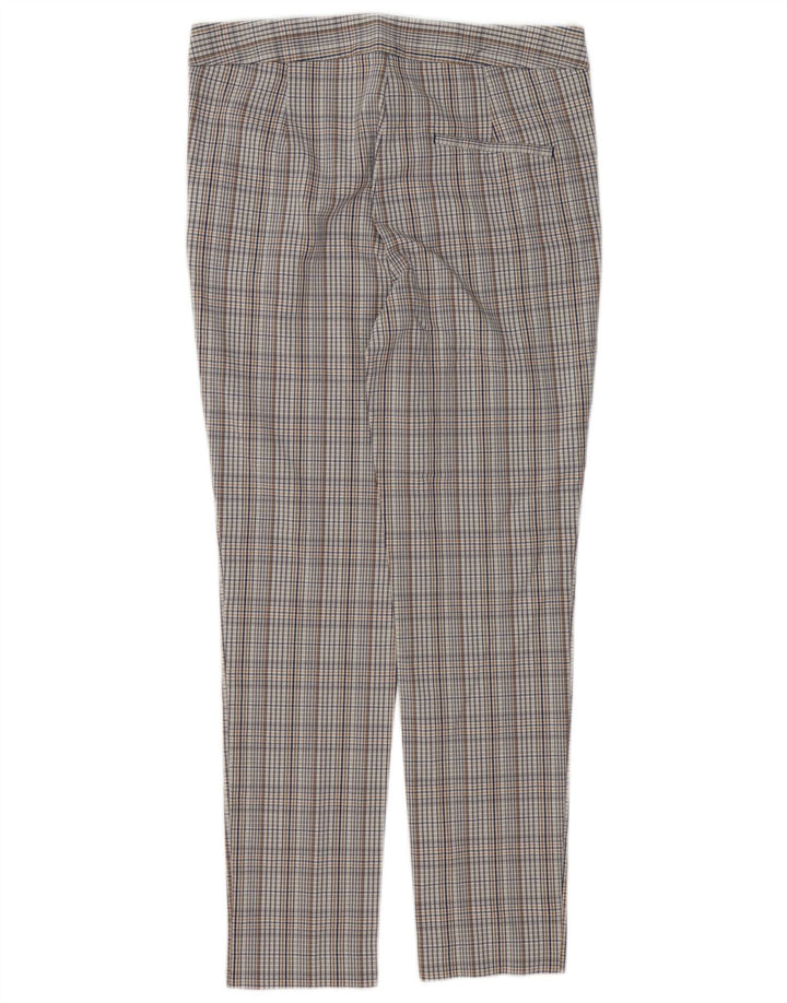 Zara Womens Slim Chino Trousers Medium W30 L27 Grey Check Viscose