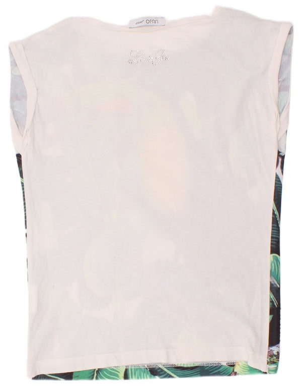 Liu Jo Grafik-T-Shirt für Mädchen, 9–10 Jahre, grün, Blumenmuster, Festival