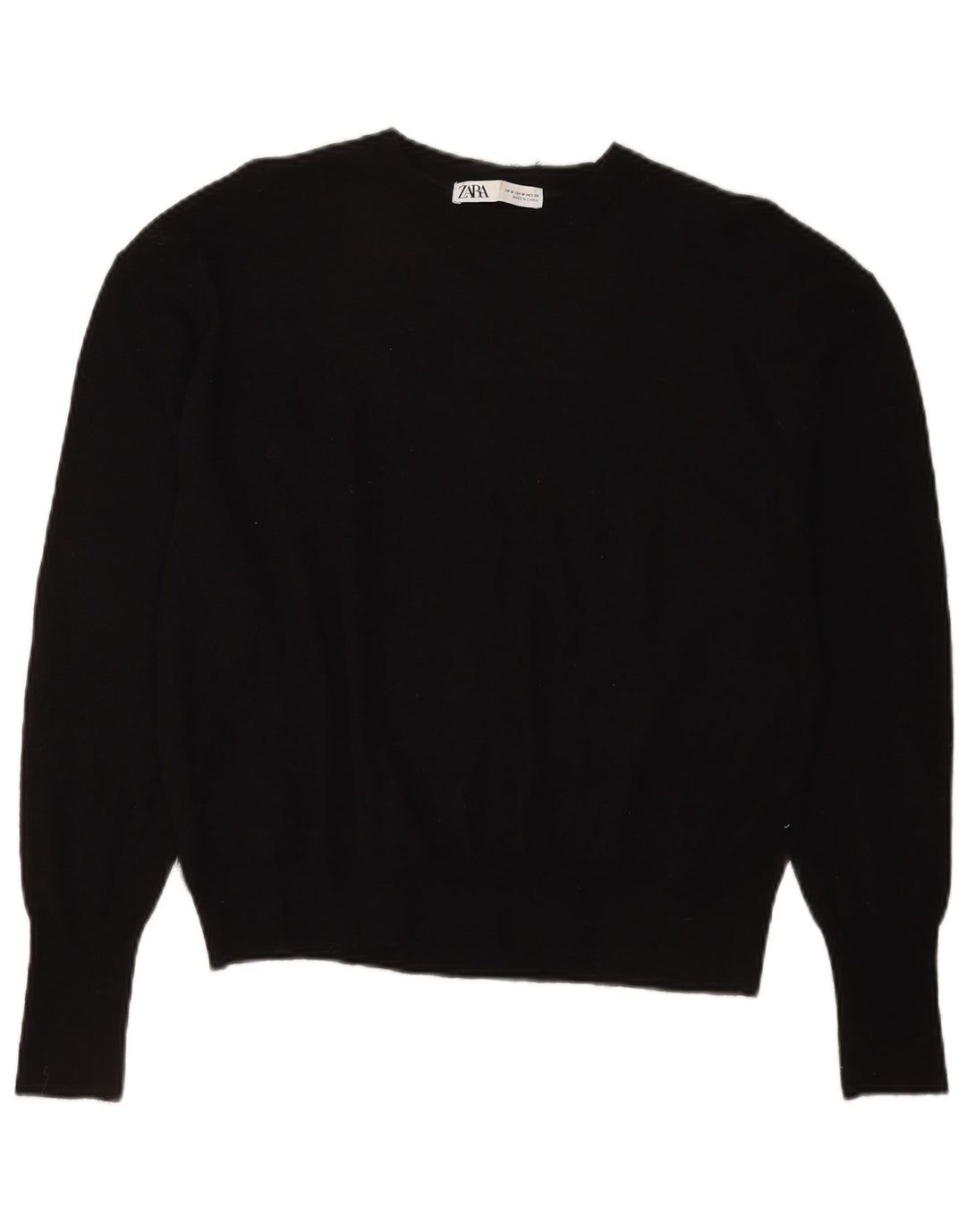 Zara Womens Oversized Boat Neck Jumper Sweater UK 14 Medium Black